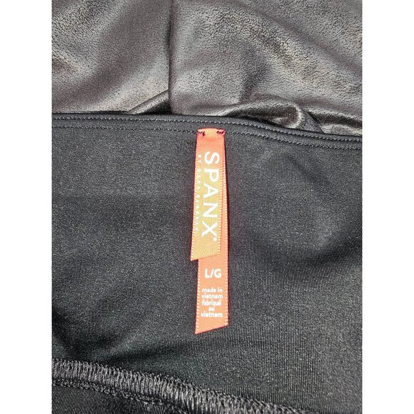 NWT Spanx Women's Black Faux Leather Stretch Shaping Slimming Leggings Sz L 2602 - Picture 8 of 10